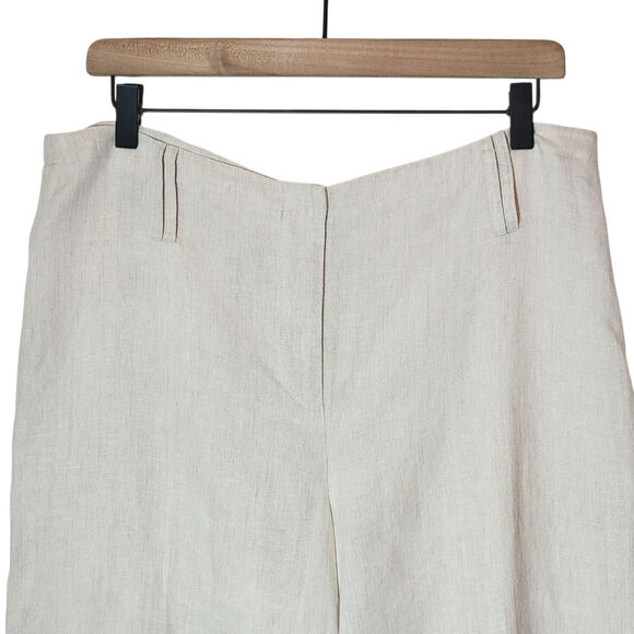 In The Wash Linen Gaucho Pant Wide Leg Natural Beige Coastal Boho Chic Casual 12 - Picture 2 of 12